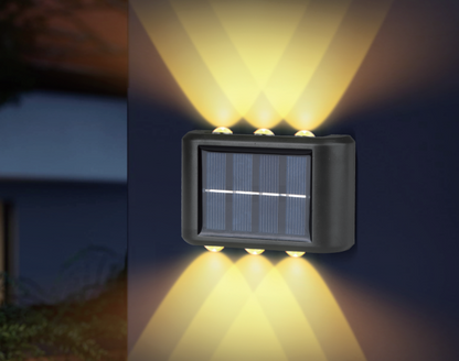 Lámpara Solar de Pared con 6 LED de Luz Cálida
