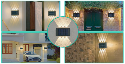 Lámpara Solar de Pared con 6 LED de Luz Cálida