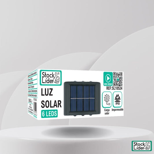 Lámpara Solar de Pared con 6 LED de Luz Cálida